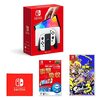 Nintendo Switch(有機ELモデル) Joy-Con(L)/(R) ホワイト+【任天堂ライセンス商品】Nintendo Switch (有機ELモデル)専用有機EL保護フィルム 多機能+スプラトゥーン3 -Switch (【Amazon.co.jp限定】Nintendo Switch ロゴデザイン マイクロファイバークロス 同梱)