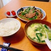 レバニラと酸辣湯で朝ごはん