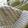 カシミアを編む④　ケーブル編のニット帽　Cashmere　100