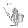 26 arm 「①武装する、②腕」  (L.armare, L.armus)