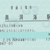 奥洞海駅　普通入場券