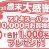 お買物券が当たる！アオキスーパーキャンペーン×2 12/31〆 1/26〆 2020/12/22　