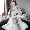 セクシー　ハロウィンクリスマス　ワンピース　雪美人コスプレ　白色　5点セット