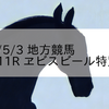 2023/5/3 地方競馬 門別競馬 11R ヱビスビール特別(B2)
