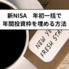 新NISA　年初一括で年間投資枠を埋める方法（SBI証券）