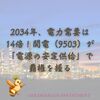 2034年、電力需要は14倍！関電（9503）が「電源の安定供給」で覇権を握る