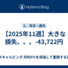 【2025年11週】大きな損失。。。-43,722円 