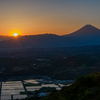 丹那盆地の夕景