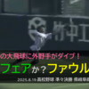 ライン際の大飛球に外野手がダイブ！判定はフェアかファウルか