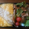 あじろ弁当箱　第四十九弾!　卵焼き・豚肉と小松菜のオイスターソース炒め弁当　卵焼きの切り方 (形) を変える!