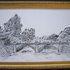 竹と墨で描く絵画世界 皇居正門前の石橋（俗称めがね橋）
