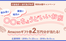 特別お題「＃ちょうどいいお店」募集中！ ぐるなびとコラボしたグルメブログ応援企画がスタートです