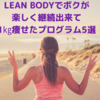 LEAN BODYでデブが2週間継続出来て1㎏痩せたプログラム5つ紹介