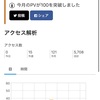 今月のPVが100を突破しました