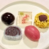 『とらや』7月後半 季節の生菓子。若葉蔭、島糖菓、向日葵、巻水、柚子の香•紅。