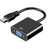 2021最新版 USB VGA 変換アダプタ ドライバ不要 USB3.0 VGA 変換 ケーブル Windows 10/8.1/8/7など対応 USB3.0/2.0 対応 USB VGA変換ケーブル 1080P高画質 使用簡単 マルチディスプレイアダプタ USB to VGA変換アダプター 金メッキコネクタ採用 耐用性良い (vga, black)