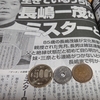 令和３年の500円玉と昭和64年の10円玉。