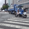 police motorcycle in the summer