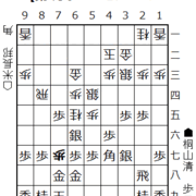 将棋局面｜桐山清澄 vs 米長邦雄 1986-07-01 棋聖戦第2局｜その２　桐山の個性がよくでた好局