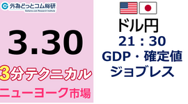 ドル/円見通し 「21：30 GDP・確定値 、ジョブレス」見通しズバリ！3分テクニカル分析 ニューヨーク市場の見通し　2023年3月30日