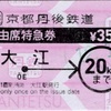 本日の使用切符：京都丹後鉄道 大江駅発行 大江→20kmまで 自由席特急券 （福知山）