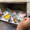 夏休子ども手芸：ビーズをオーブントースターで焼きました。