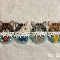 ハロウィンの額飾り】カボチャや魔女の着ぐるみを着たねこ・羊毛