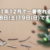 2021年12月で一番売れるのは18日(土)19日(日)です！