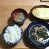 晩ご飯ログ 12/5　ご飯 山芋のグラタン 小松菜とお肉の煮物 三品目のスープ