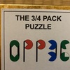 THE  3/4  PACK  PUZZLE