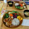 鳥〇食堂×タニタカフェ。定食ステーキとから揚げ