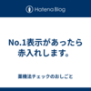 No.1表示があったら赤入れします。