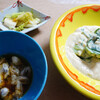 大村湾の生牡蠣刺身と小松菜柚白和え
