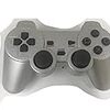 【E-game】 4way ワイヤレスコントローラー DUALSHOC by PS3/PS2/PS/PC (オートスリープ機能 振動対応) クロス & 日本語説明書 & 1年保証付き 『シルバー』