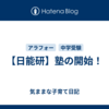 【日能研】塾の開始！
