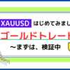 はじめてみました、ゴールドトレード（検証中）