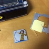 MicroSDカード変換アダプタに麦子シールを貼ってみる