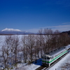 雪晴れの北海道駒ヶ岳と、函館本線を往くキハ40を撮る！