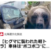 【まさにクマイシス？！……4／29－5／1　「ヒグマに襲われた軽トラ」車体はボコボコに、クマの強烈なパワー】＃642