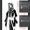 Photoshopでモノクロ稿　その2～線画配置