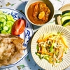 豚ロースの重ね焼き モヤシとちくわとチンゲン菜の炒めもの
