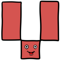 かわいいアルファベットのV のイラスト