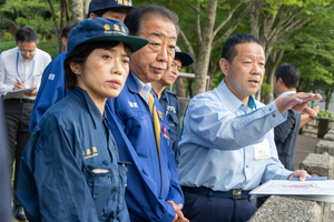 立憲民主党の野田佳彦代表が正善寺ダムなど視察　上越市の渇水