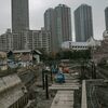 今しか見れない佃島（港の掘削工事中）