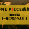 第1043話「一緒に死のうよ!!!」【ONE PIECE感想】