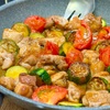 【レシピ】鶏肉とズッキーニの♬ガリバタ醤油炒め♬
