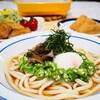 ♪オクラと温泉卵のぶっかけうどん＆むね肉のカレーから揚げ♪