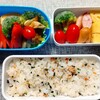 今日の親子弁当と大量のてるてる坊主