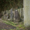天降神社の参道脇にまつられる庚申塔　福岡県飯塚市庄内元吉