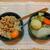 野菜味噌汁 (新規作成)。納豆玉子かけごはん
